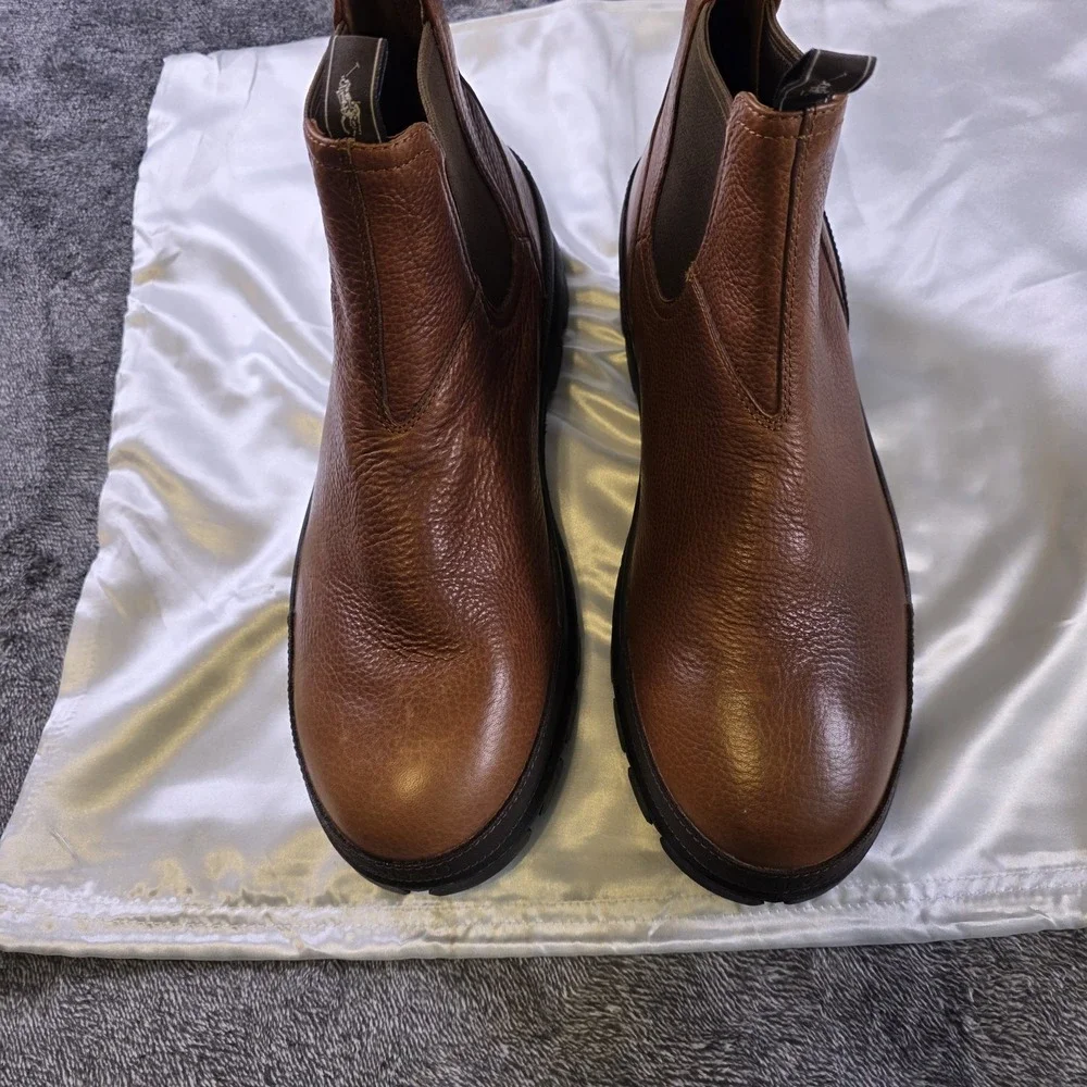 Polo Ralph Lauren Oslo Chelsea Boots Size 13 D Brown Leather Distressed